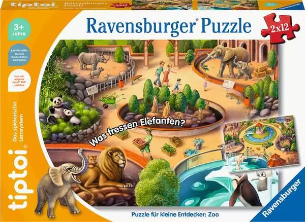 Ravensberger Matratzen Kinderpuzzle ab 3 Jahren - tiptoi® Puzzle für kleine Entdecker: Zoo - 12 Teile