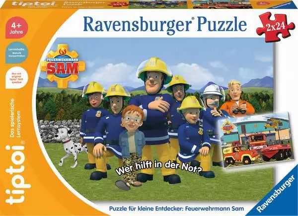 Ravensberger Matratzen Kinderpuzzle ab 4 Jahren - tiptoi® Puzzle für kleine Entdecker: Feuerwehrmann Sam - 24 Teile