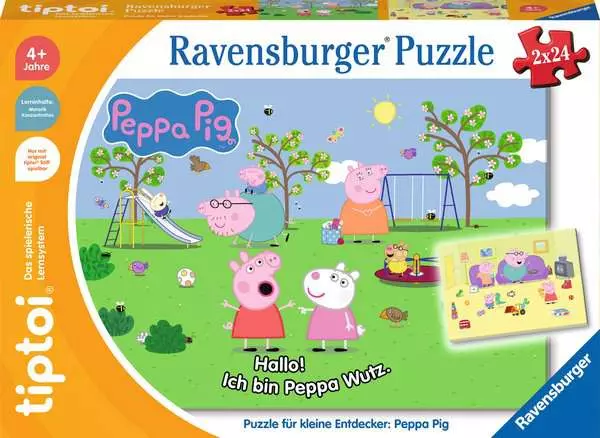 Ravensberger Matratzen Kinderpuzzle ab 4 Jahren - tiptoi® Puzzle für kleine Entdecker: Peppa Pig - 24 Teile