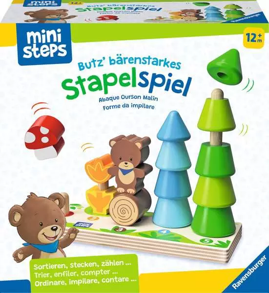 Ravensberger Matratzen ministeps: Butz‘ bärenstarkes Stapelspiel - Babyspielzeug ab 12 Monaten