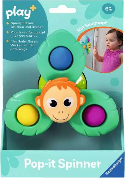 Ravensberger Matratzen Play+ Pop-it Spinner: Affe - Babyspielzeug ab 6 Monaten