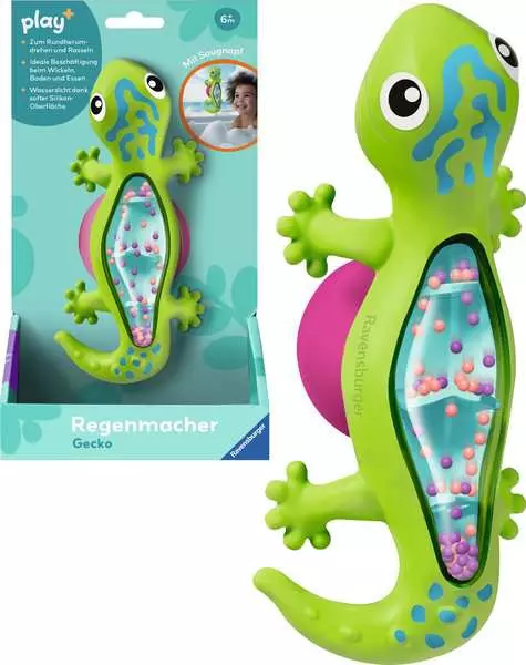 Ravensberger Matratzen Play+ Regenmacher: Gecko - Babyspielzeug ab 6 Monaten