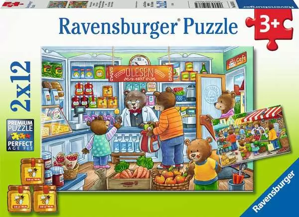 Ravensberger Matratzen Kinderpuzzle ab 3 Jahren - Komm, wir gehen einkaufen - 12 Teile