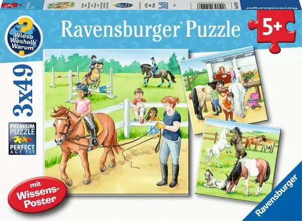 Ravensberger Matratzen Kinderpuzzle ab 5 Jahren - Ein Tag auf dem Reiterhof - 49 Teile