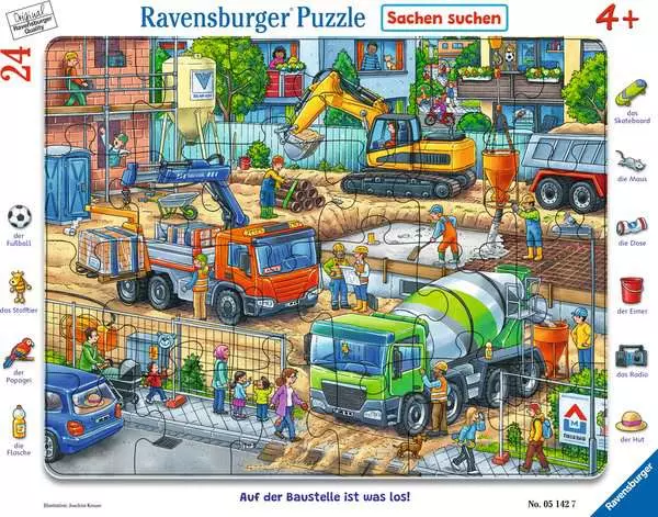 Ravensberger Matratzen Kinderpuzzle ab 4 Jahren - Auf der Baustelle ist was los! - 24 Teile