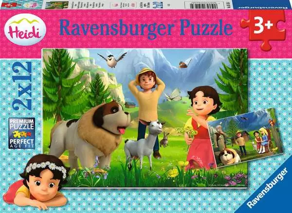 Ravensberger Matratzen Kinderpuzzle ab 3 Jahren - Gemeinsame Zeit in den Bergen - 12 Teile