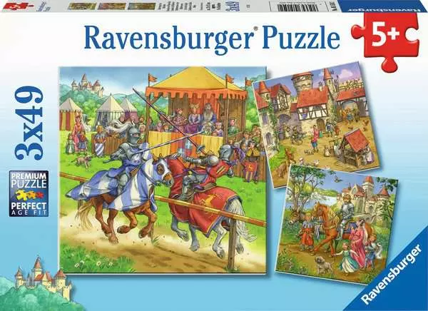 Ravensberger Matratzen Kinderpuzzle ab 5 Jahren - Ritterturnier im Mittelalter - 49 Teile