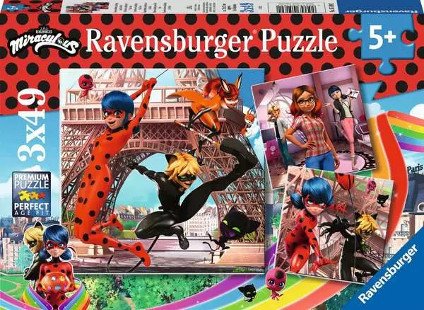 Ravensberger Matratzen Kinderpuzzle ab 5 Jahren - Unsere Helden Ladybug und Cat Noir - 49 Teile