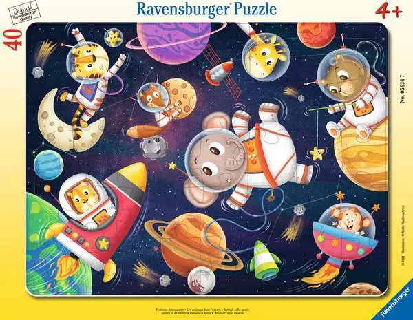 Ravensberger Matratzen Kinderpuzzle ab 4 Jahren - Tierische Astronauten - 40 Teile