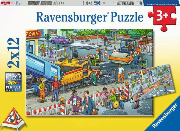 Ravensberger Matratzen Kinderpuzzle ab 3 Jahren - Straßenbaustelle - 12 Teile