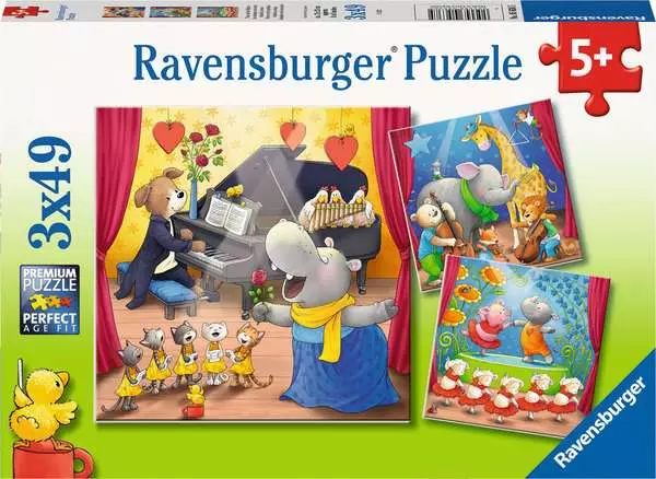 Ravensberger Matratzen Kinderpuzzle ab 5 Jahren - Tiere auf der Bühne - 49 Teile