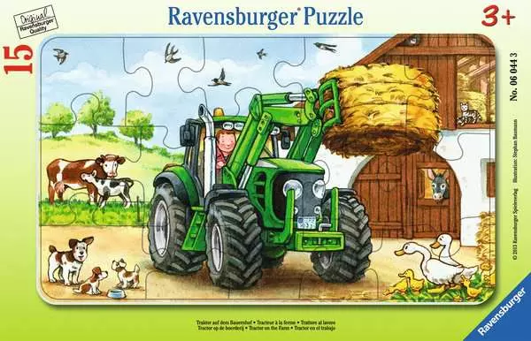 Ravensberger Matratzen Kinderpuzzle ab 3 Jahren - Traktor auf dem Bauernhof - 15 Teile