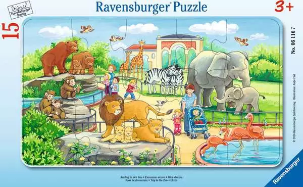 Ravensberger Matratzen Kinderpuzzle ab 3 Jahren - Ausflug in den Zoo - 15 Teile