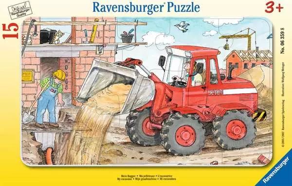 Ravensberger Matratzen Kinderpuzzle ab 3 Jahren - Mein Bagger - 15 Teile