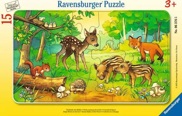 Ravensberger Matratzen Kinderpuzzle ab 3 Jahren - Tierkinder des Waldes - 15 Teile