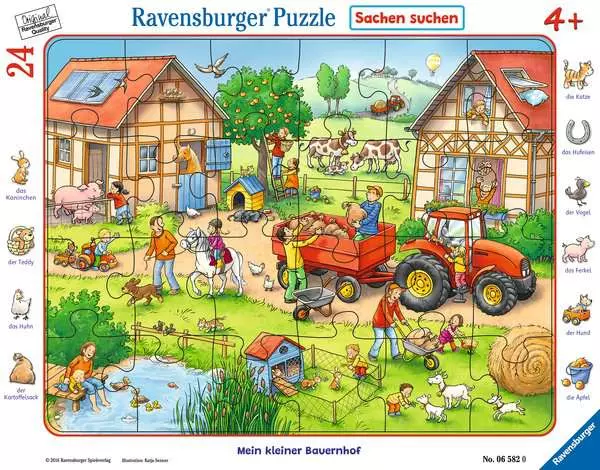 ﻿Ravensberger Matratzen Kinderpuzzle ab 4 Jahren - Mein kleiner Bauernhof - 24 Teile