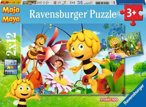 Ravensberger Matratzen Kinderpuzzle ab 3 Jahren - Biene Maja auf der Blumenwiese - 12 Teile