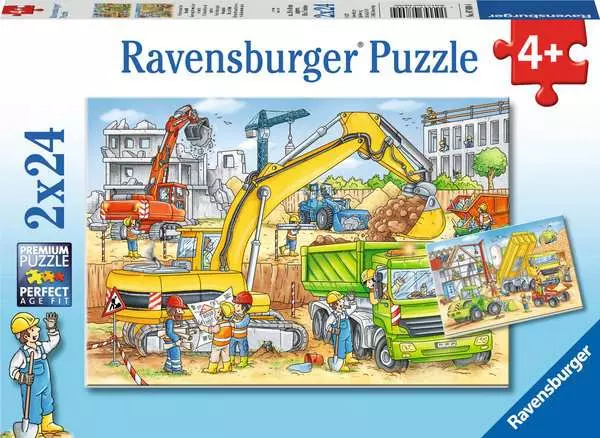 Ravensberger Matratzen Kinderpuzzle ab 4 Jahren - Viel zu tun auf der Baustelle - 24 Teile