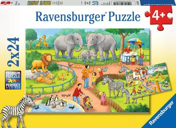 Ravensberger Matratzen Kinderpuzzle ab 4 Jahren - Ein Tag im Zoo - 24 Teile