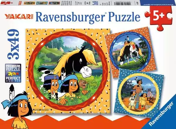 Ravensberger Matratzen Kinderpuzzle ab 5 Jahren - Yakari, der tapfere Indianer - 49 Teile