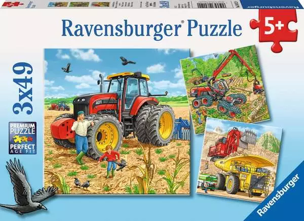 Ravensberger Matratzen Kinderpuzzle ab 5 Jahren - Große Maschinen - 49 Teile