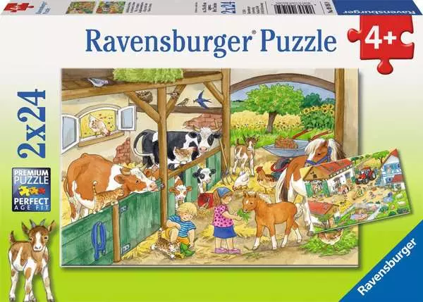 Ravensberger Matratzen Kinderpuzzle ab 4 Jahren - Fröhliches Landleben - 24 Teile