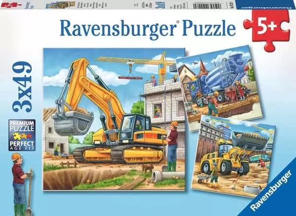 Ravensberger Matratzen Kinderpuzzle ab 5 Jahren - Große Baufahrzeuge - 49 Teile