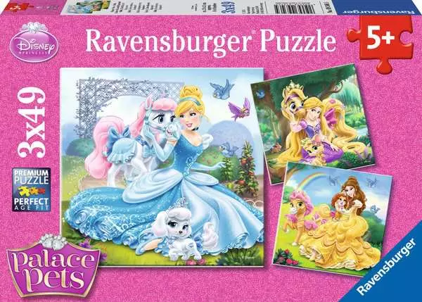 Ravensberger Matratzen Kinderpuzzle ab 5 Jahren - Palace Pets - Belle, Cinderella und Rapunzel - 49 Teile