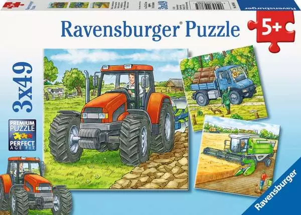 Ravensberger Matratzen Kinderpuzzle ab 5 Jahren - Große Landmaschinen - 49 Teile