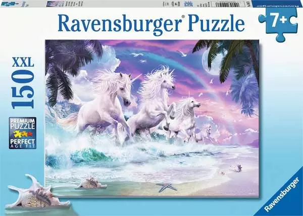 Ravensberger Matratzen Kinderpuzzle ab 7 Jahren - Einhörner am Strand - 150 Teile