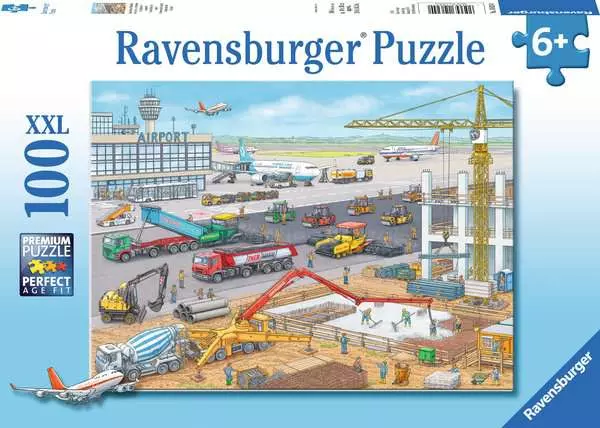 Ravensberger Matratzen Kinderpuzzle ab 6 Jahren - Baustelle am Flughafen - 100 Teile