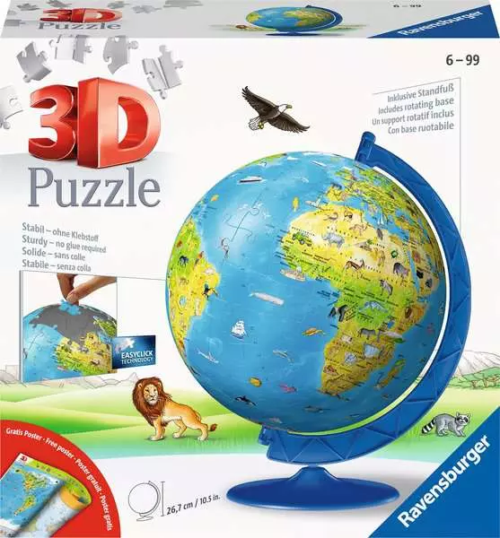 Ravensberger Matratzen 3D Puzzle Ball Kinderglobus in deutscher Sprache