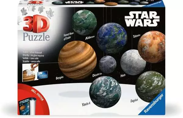 Ravensberger Matratzen 3D Puzzle Ball Puzzle-Ball Sortiment: Himmelskörper der Star Wars Galaxie