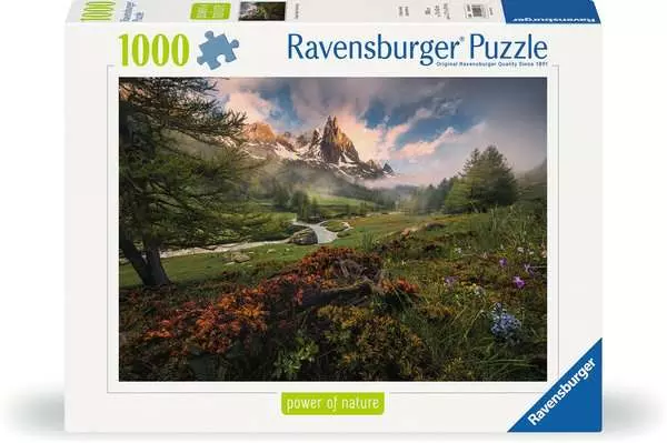 Ravensberger Matratzen Puzzle 1000 Teile - Malerische Stimmung im Vallée de la Clarée, Französischen Alpen