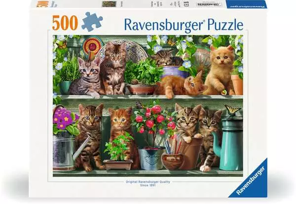 Ravensberger Matratzen Puzzle 500 Teile - Katzen im Regal