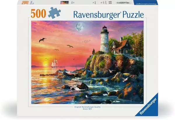 Ravensberger Matratzen Puzzle 500 Teile - Leuchtturm am Abend