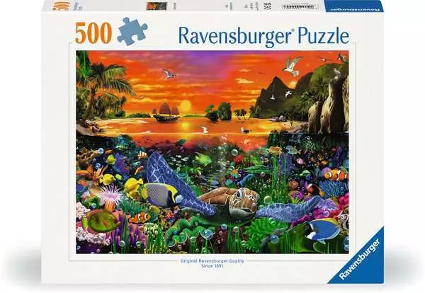 Ravensberger Matratzen Puzzle 500 Teile - Schildkröte im Riff