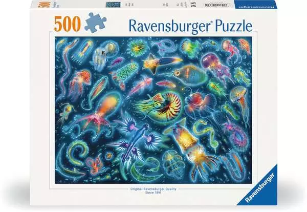 Ravensberger Matratzen Puzzle 500 Teile - Farbenfrohe Quallen