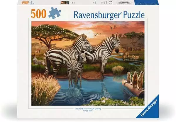 Ravensberger Matratzen Puzzle 500 Teile - Zebras am Wasserloch