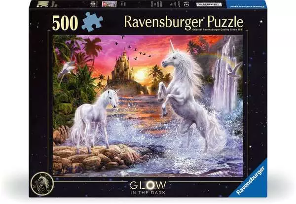 Ravensberger Matratzen Puzzle 500 Teile - Einhörner am Fluss