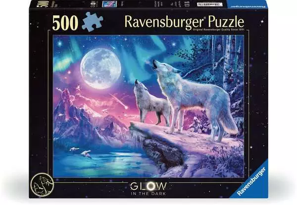 Ravensberger Matratzen Puzzle 500 Teile - Wolf im Nordlicht