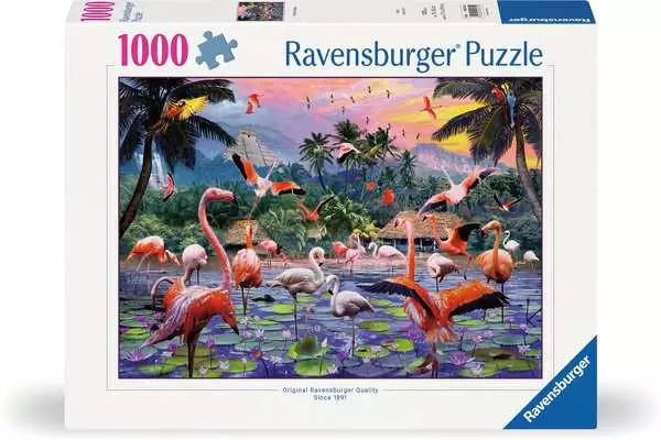 Ravensberger Matratzen Puzzle 1000 Teile - Pinke Flamingos