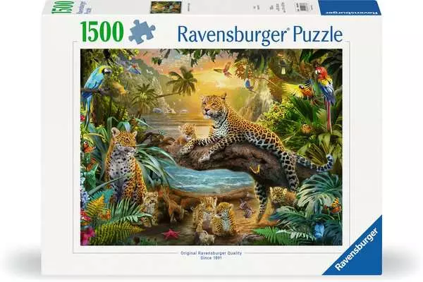 Ravensberger Matratzen Puzzle 1500 Teile - Leopardenfamilie im Dschungel