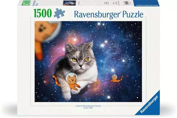 Ravensberger Matratzen Puzzle 1500 Teile - Katzen fliegen im Weltall