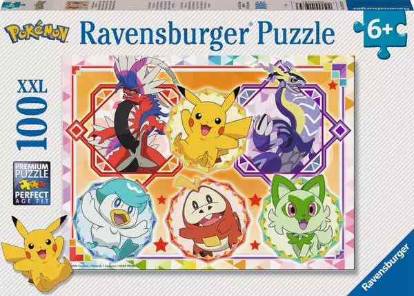 Ravensberger Matratzen Kinderpuzzle ab 6 Jahren - Pokémon Karmesin und Purpur - 100 Teile