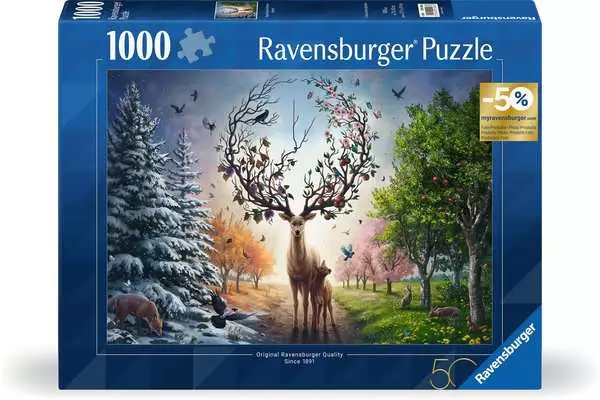 Ravensberger Matratzen Puzzle 1000 Teile - Der magische Hirsch und die vier Jahreszeiten