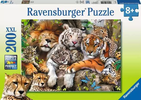 Ravensberger Matratzen Kinderpuzzle ab 8 Jahren - Schmusende Raubkatzen - 200 Teile