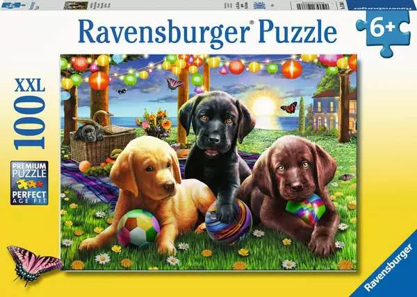 Ravensberger Matratzen Kinderpuzzle ab 6 Jahren - Hunde Picknick - 100 Teile