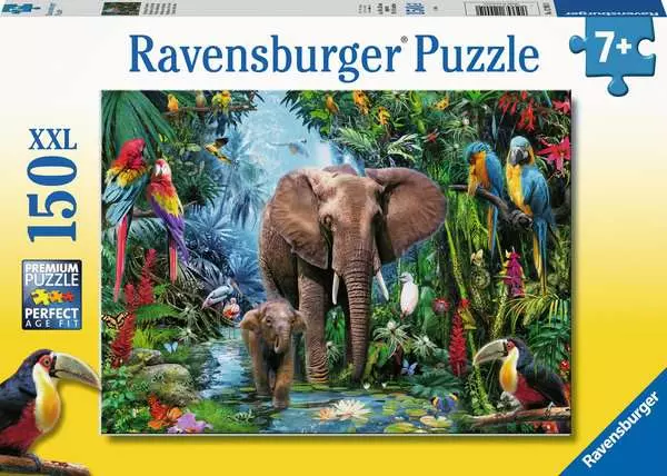 Ravensberger Matratzen Kinderpuzzle ab 7 Jahren - Dschungelelefanten - 150 Teile