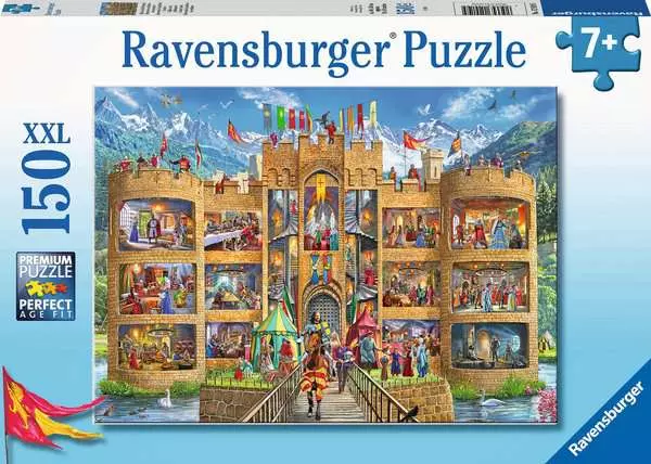 Ravensberger Matratzen Kinderpuzzle ab 7 Jahren - Blick in die Ritterburg - 150 Teile